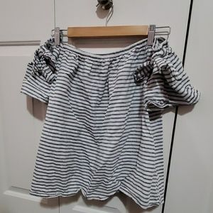 Striped off the shoulder top